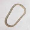 Оптовая продажа, 12 мм, круглая кубинская цепочка из муассанита в стиле хип-хоп для мужчин, 14-каратное желтое золото, полностью ледяное ювелирное изделие на заказ, ожерелье Майами