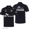 Herren Polos Skt T1 Esports Team Kleidung Print League of Legends Faker T-Shirts Mode Streetwear Übergroßes Poloshirt Homme Kurzarm Gumh