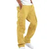 Casualne kieszenie stałe kolor luźne proste spodni Mężczyźni 2023 Wiosenna moda streetwear męskie spodnie letnie wolne spodni 240125