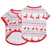 Vestuário de cachorro dos desenhos animados Pet Colete Camisas de Natal para Cães Gatos Elk Gingerbread Man Xmas Coletes Impressos Roupas Filhote de Cachorro Gatinho Trajes de Férias