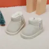 Winter Baby Schneestiefel Leder Warme Plüsch Säuglingsschuhe Reißverschluss Seite Weiche Sohle Mode Kleinkind Jungen Mädchen Stiefel 15-25 240131