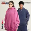 ZODF Winter Autum Mens tvättade 355GSM Fleece Hoodies unisex Par retro överdimensionerade rippade huvtröjor tröjor HY0652 240126