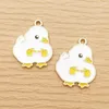 Encantos 10 pçs bonito pato esquilo charme para fazer jóias suprimentos animal esmalte colar pingente chaveiro telefone diy artesanato acessórios