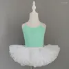 Abbigliamento da palcoscenico Elegante body da danza classica Linea di costumi di danza lirica Abito latino Slim Fit Ragazza Collant classico a rete per bambini Balet Pagliaccetti senza maniche