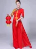 Abbigliamento da palcoscenico Danza popolare cinese Costumi classici moderni Abito tradizionale orientale Hanfu Yangko Elegante ombrello a ventaglio