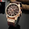 CURREN Merk Horloge Mannen Lederen Sport Horloges heren Militaire Quartz Horloge Chronograaf Mannelijke Klok Relogio Masculino 240124