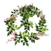 Guirlande florale artificielle de fleurs décoratives, feuilles vertes, décoration en ficelle de fleurs en soie