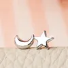 Boucles d'oreilles couleur argent véritable étoiles lune exquise mode Simple pour femmes bijoux Brincos