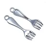 Charms Fashion Alloy Vintage Tableware Fork Utensil Pendant 8 30mm 40pcs AAC450