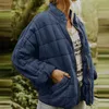 Jaquetas femininas casacos de inverno para mulheres casaco de lã quente solto simples acolchoado gola zip up jaqueta feminina casual leve