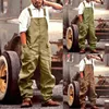 Men's Pants Trendy Cargo Jumpsuit Breathable Sleeveless Skin-friendly Wide Leg Bib Overalls Casual