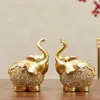 Gold Resin Charms Animal Figurine Home Decoration Sculpture Elephant Model Living Room Decor Modern Office Desk Fengshui 240129