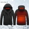 Heated Jacket Fashion Men Coat Intelligent USB Electric Heating Thermal Warm Clothes Winter Heated Vest Plus S-5XL size 240131