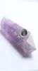 HJT Hela nya Novelt Carb Hole Rökningsrör Naturliga Amethyst Crystal Quartz Tobacco Pipes Healing Hand Pipes Pouch9959341