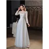 Party Dresses Silvery Long Sleeves Evening Women Sequin Beading Shiny Blingbling Homecoming Dress Exquisite Elegant Host Gown