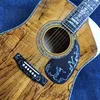Akustisk gitarr 41-tums 6stringar All Soild Wood Rosewood Fingerboard Real Abalone Inlay Support Anpassning Freeshippings