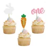 Festliche Lieferungen KX4B 48pcs Cake Toppers Ostern für Kid Boy Girl Birthday Party DIY Dekorationen