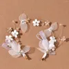 Necklace Earrings Set White Yarns Flower Headband With Hair Styling Piece For Women Wedding Party Pography NA