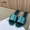 Slippers Brand Silk Summer Women Fashion Open Toe Candy Color Flat Woman Sandals Outdoor Black Casual Female Shoes