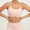 Roupa de yoga sexy cruz sem costas sutiã esportivo com copos roupa interior feminina treino superior para fitness wear sportswear mulher ginásio ativo vermelho