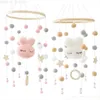 1 PC Baby Crib Mobile Rattle Windchime Wool Balls Beads Bed Bell Wind Chime Nursing Kids Room Hanging Decor 240129