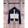 Tasarımcı T Shirt Sonbahar/Kış Yeni Stil Şık İşlemeli Stand Yukarı Renk Bloğu Örme HARDIGAN COAT