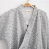 Men's Sleepwear Japanese Classic Bathrobe Kimono Yukata Traditional Gown Nightwear Robe Casual Bathing Sweat Steaming Pajamas