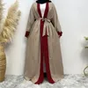 Etniska kläder kimono abayas mode kvinnor öppen cardigan muslim lång klänning kalkon dubai eid mubarak ramadan islamiska parti jalabiya caftan