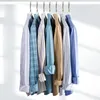 Męskie koszule 2024 Pure Cotton Oxford Men Pilaid Mężczyzna Wysokiej jakości koszulka z długim rękawem na guziki