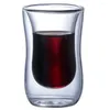 Verres à vin 80ml, tasse en verre Transparent avec poignée, Double paroi, lait, thé, jus, café, tasses résistantes à la chaleur, verres à boissons, 1 pièce
