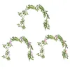 Guirlande florale artificielle de fleurs décoratives, feuilles vertes, décoration en ficelle de fleurs en soie