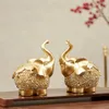 Gold Resin Charms Animal Figurine Home Decoration Sculpture Elephant Model Living Room Decor Modern Office Desk Fengshui 240129