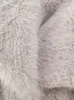 Kış Sıcak Kürk Matar Kadınlar Zarif Tartış Yaka Uzun Kollu Kısa Katlar Kadın Moda Sokak Giyim Kremsi Beyaz Dış Giyim 240125