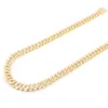 Anpassad diamant kubansk länkkedja VVS Moissanite Gold Necklace Iced Out Bling Hip Hop Jewelry Silver Plated