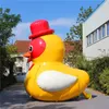 wholesale 6mH (20ft) with blower Free Shipping Customized Yellow Inflatable Balloon Duck With strip For Music Party Decoration