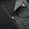 Trendyol masculino preto techwear 100 algodão remendo stich manga longa tshirts outono masculino oversized estilo locomotiva ferramentas t camisa 240129