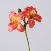 装飾的な花15cmシミュレーションhemerocallis grandiflora人工ユリシルクフラワーリビングルームダイニングテーブルdiyウェディングファミリーパーティー