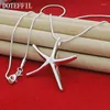 Pendants DOTEFFIL 925 Sterling Silver Fashion Star Fish Pendant Necklace 18 Inches Snake Chain For Women Jewelry Christmas Gift