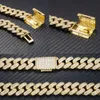 Bijoux glacés en laiton scintillant 5a Cz, chaîne à maillons cubains, collier hip hop cubain, prix compétitif, vente en gros