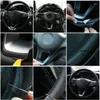 ステアリングホイールカバーSsangyong Korando 2012 2013 2014 2024 2011カスタマイズラップマイクロファイバーの車のカバー