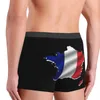 Cuecas bandeira da frança calcinha masculina mapa homens boxer roupa interior algodão para masculino tamanho grande lote macio