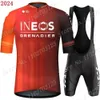 Equipe Ineos Granadeiro Camisa de Ciclismo Conjunto de Manga Curta Vermelho Aero Roupas Camisa de Bicicleta Terno Bib Shorts MTB Maillot Ropa 240202