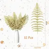 Decorative Flowers 12Pcs Simulated Leaves Golden Silver Color Decor For Christmas Weddings