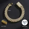 Hip Hop Jewelry Custom VVS Lab Diamond Mossinate Chain Men 14k Gold Vermeil 15mm Prong Cuban Link Moissanite