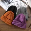 Berets Elegant Solid Winter Bonnet Knitted Warm Women&Men Fashion Skullies Aesthetic Autumn Trendy Style Vintage Caps Thicken Beanies