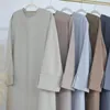 Vêtements ethniques Casual Abaya Tissu mince Lâche Manches fendues Robe longue Poches latérales Modeste Kaftan Musulman Hijab Robe Islamique Cltothing