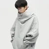 Outono ninja streetwear gola alta hoodies para homens carta bordado hip hop moda sweatshirts y2k vintage velo com capuz 240127