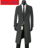 Прибытие, высокое качество, мужское кашемировое пальто, ветровка, стиль, шерстяное пальто на одной пуговице, повседневное X-длинное толстое шерстяное пальто, большие размеры S-9XL 240131