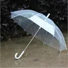 우산 50pcs 도매 투명 멀티 컬러 명확한 PVC Long Handle Rainproof