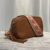 Schoudertassen Vegan Sling Bag Court-ney Crossbody met kwastje PU lederen schooltassen Dames Kleine boodschappengitaarband